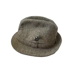 Vintage Donegal Tweed Wool Fedora Hat Ireland Size 7 1/4 Shandon